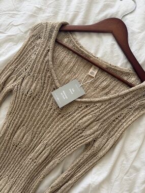H&M Silk Blend Light Tan Maxi Dress